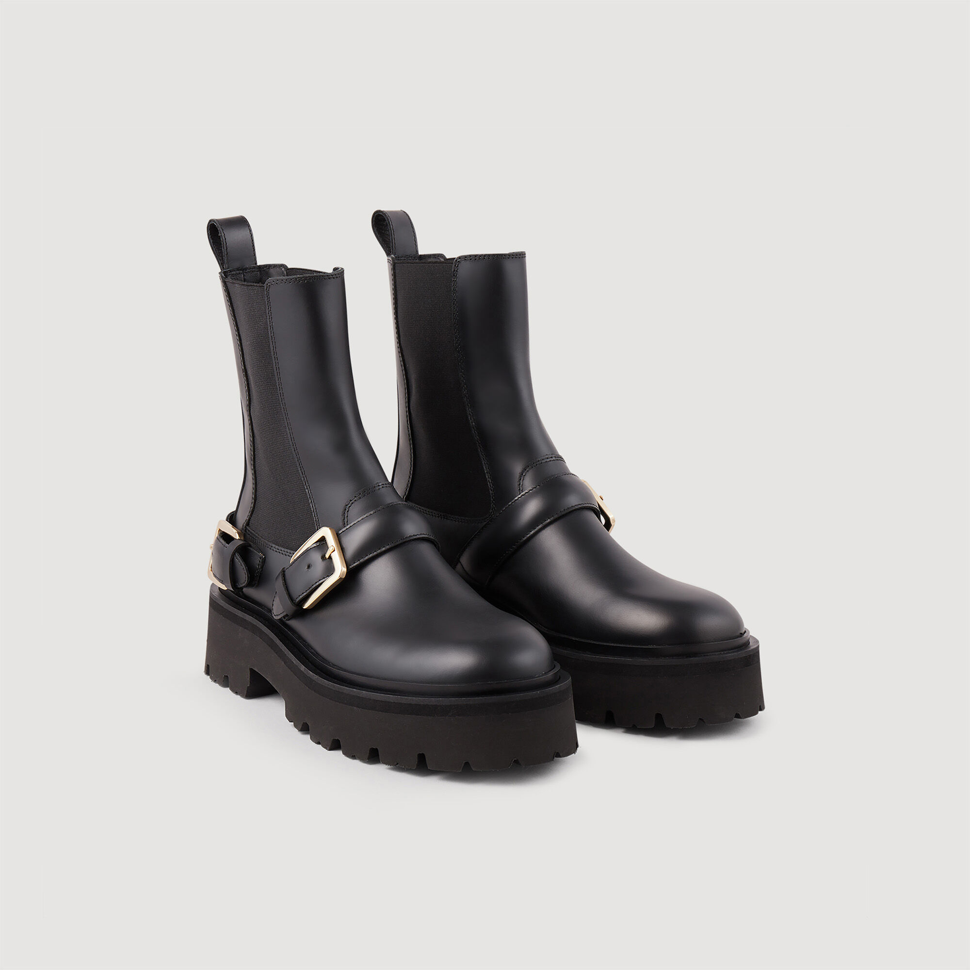 Leather ankle boots