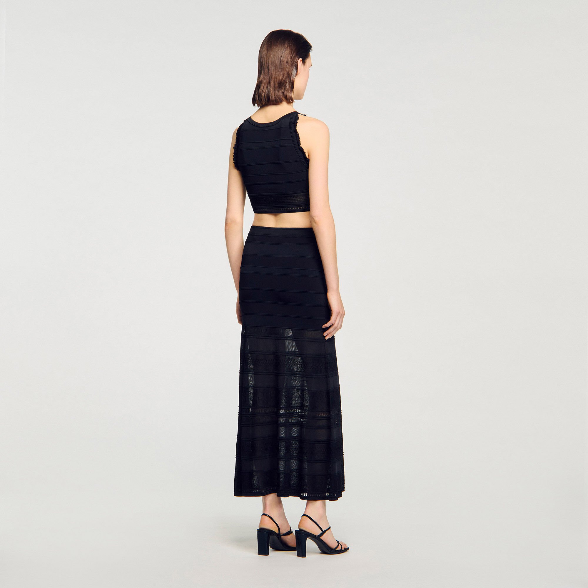 Maxi decorative knit skirt