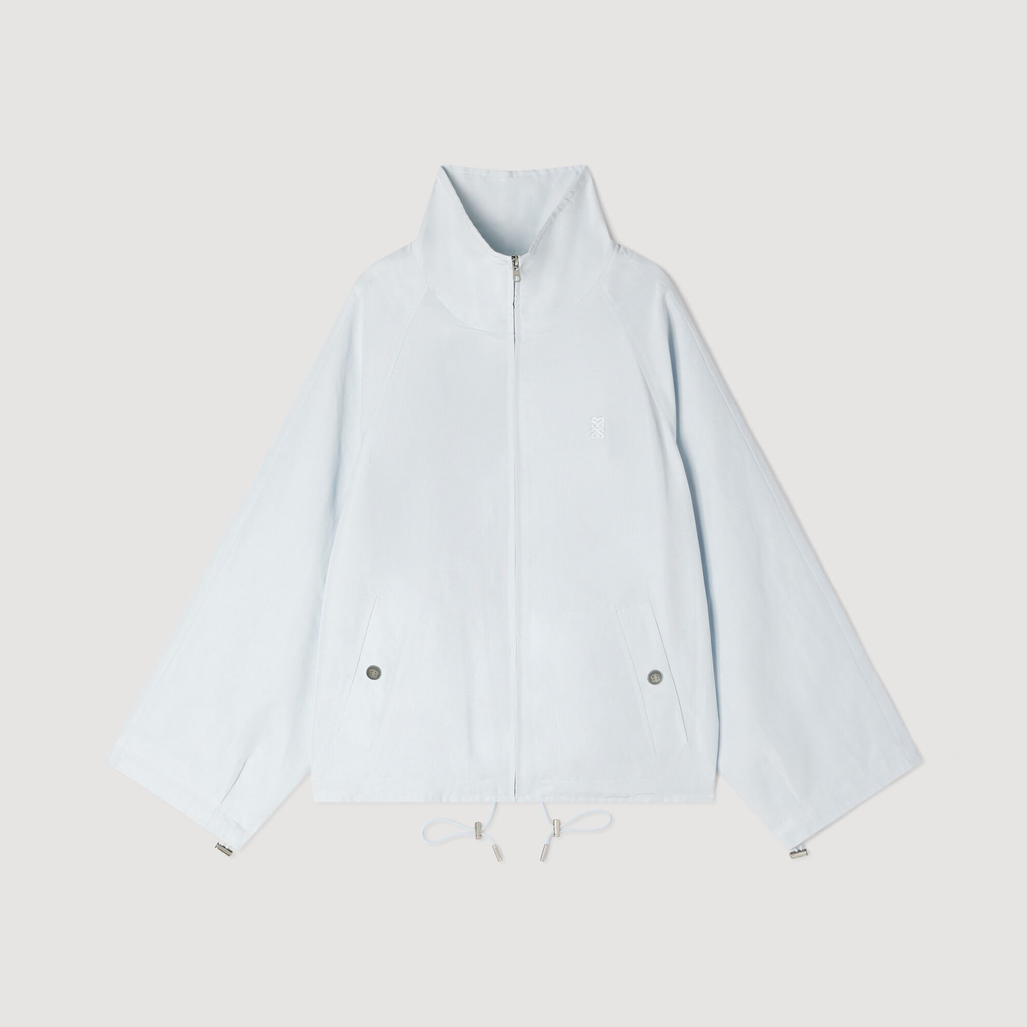 Embroidered collar oversized jacket