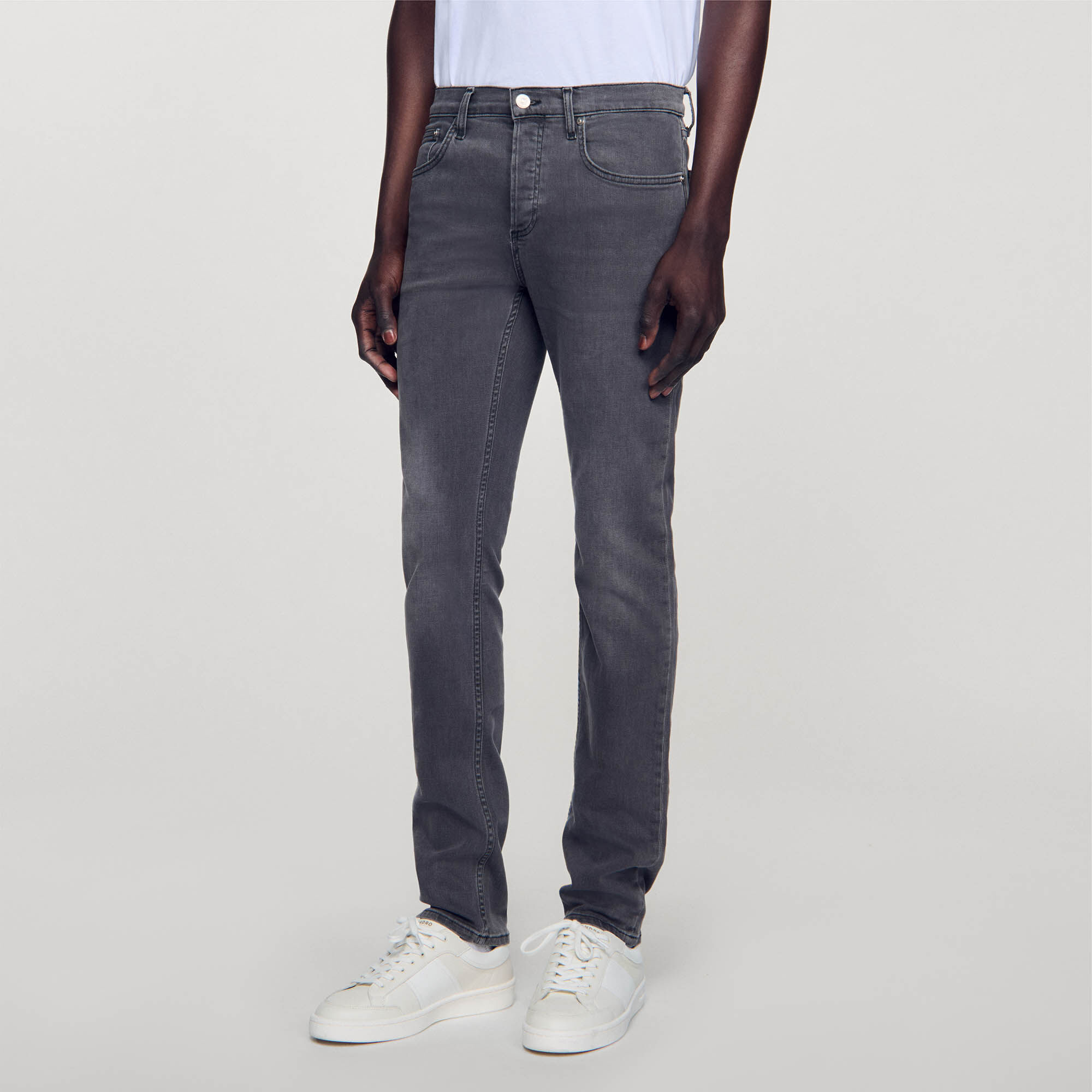 Washed gray jeans