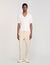 Rib knit polo shirt