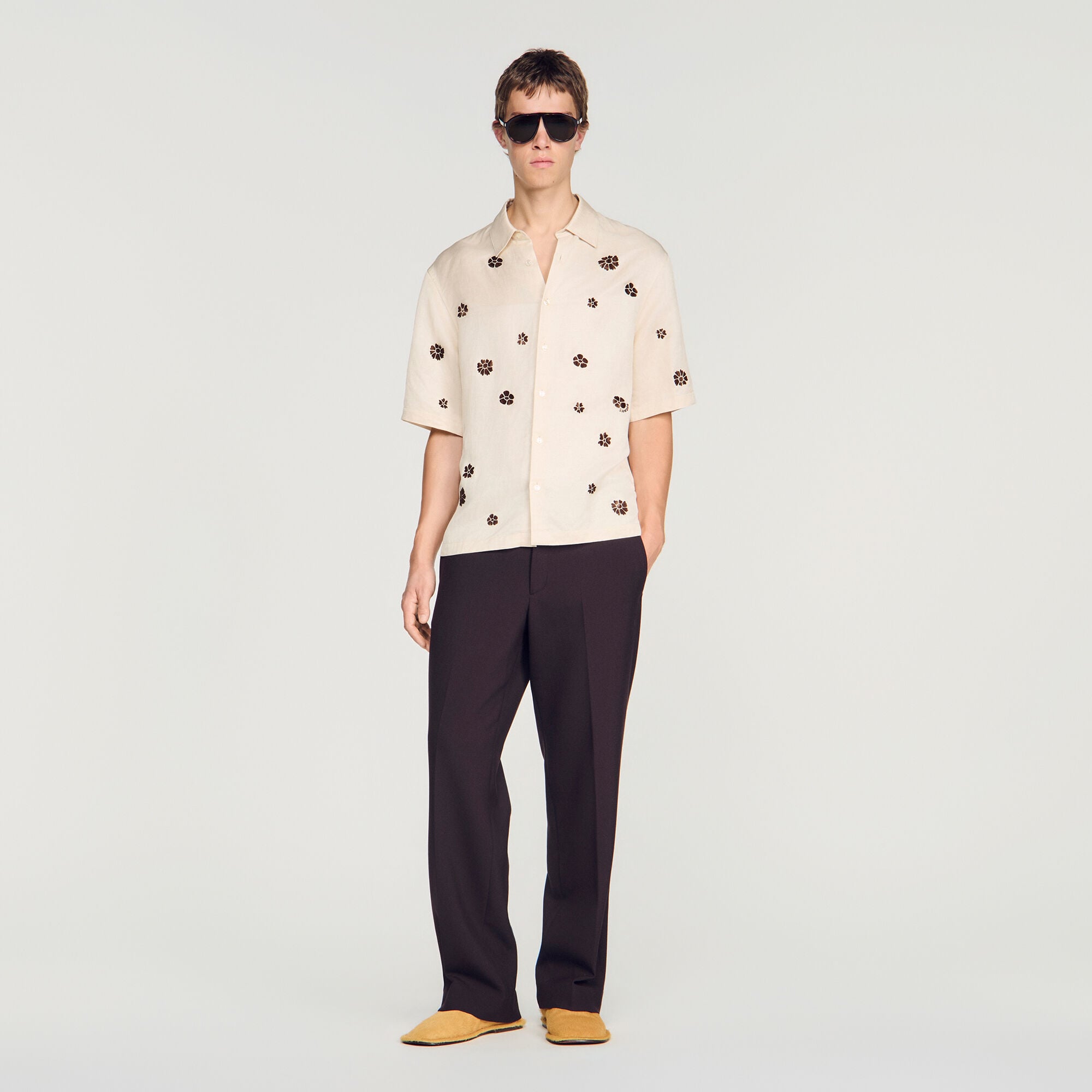 Loose-fit floral shirt
