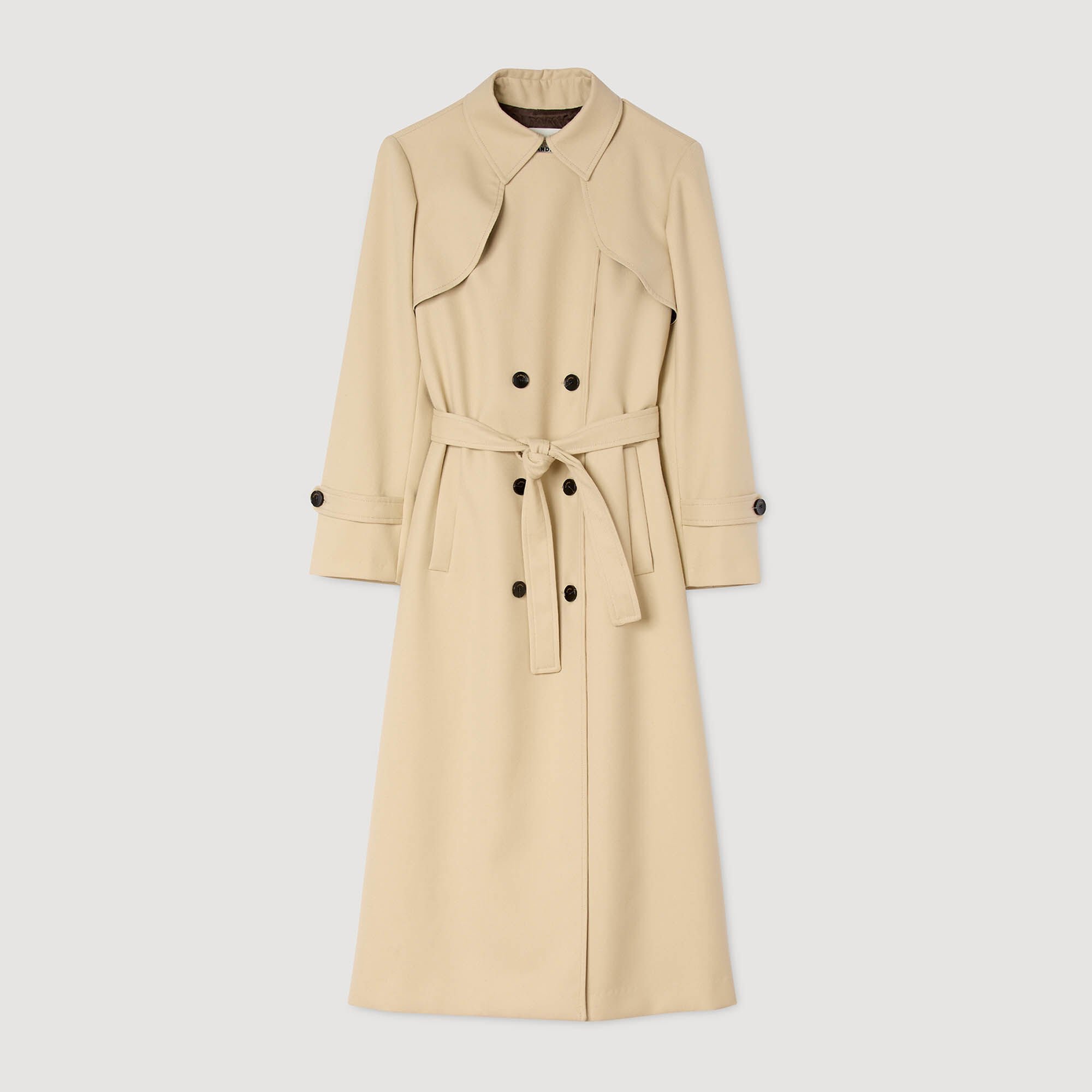 Belted double-breasted trench
