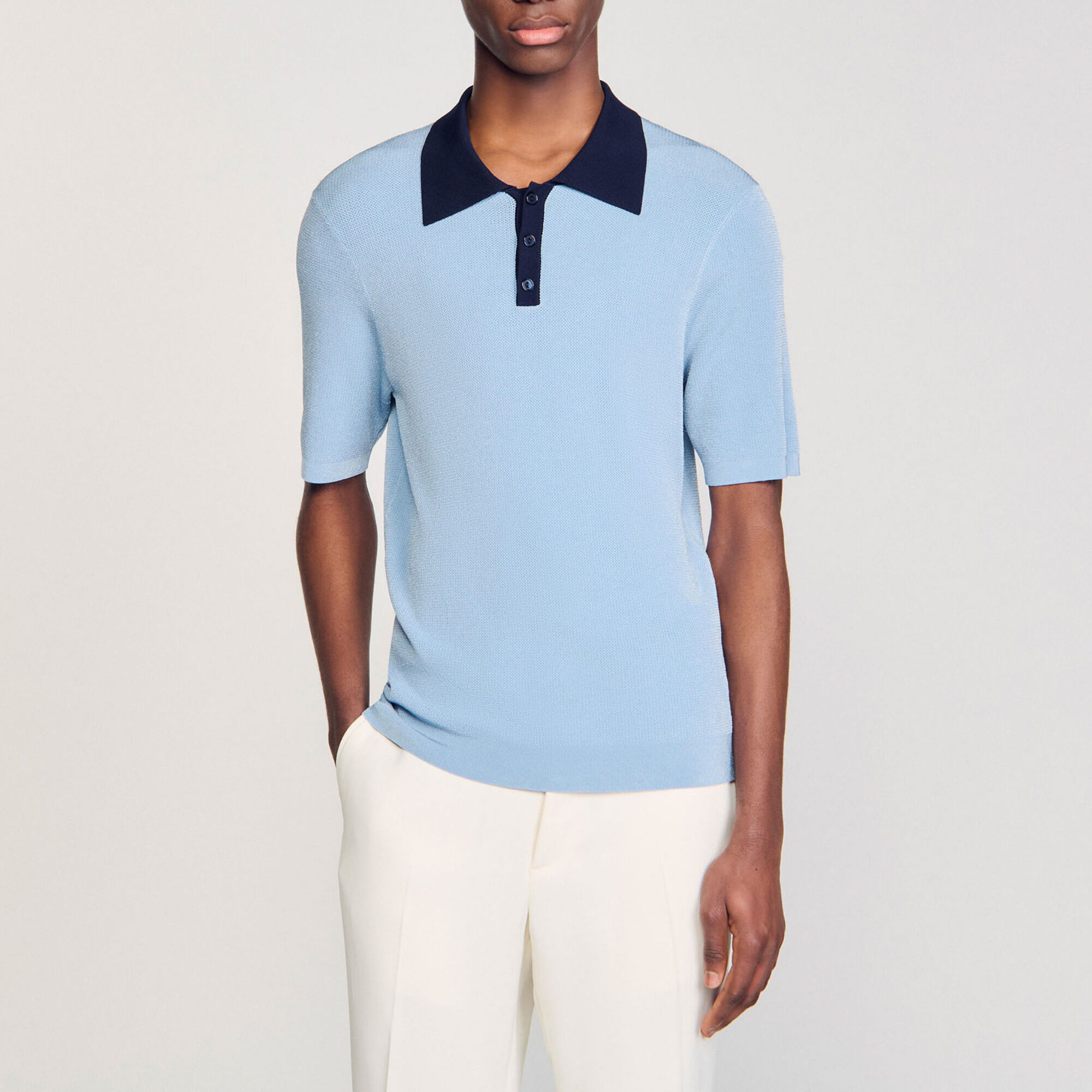 Two-tone polo shirt