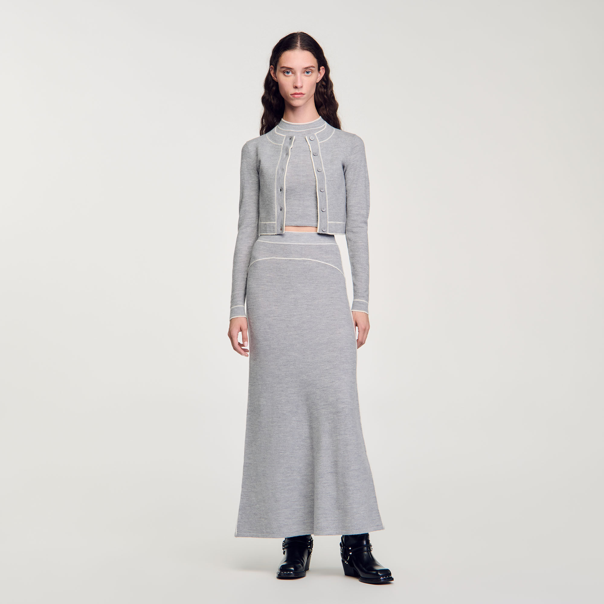 STELLA MCCARTNEY Cecilia Grey Wool Skirt