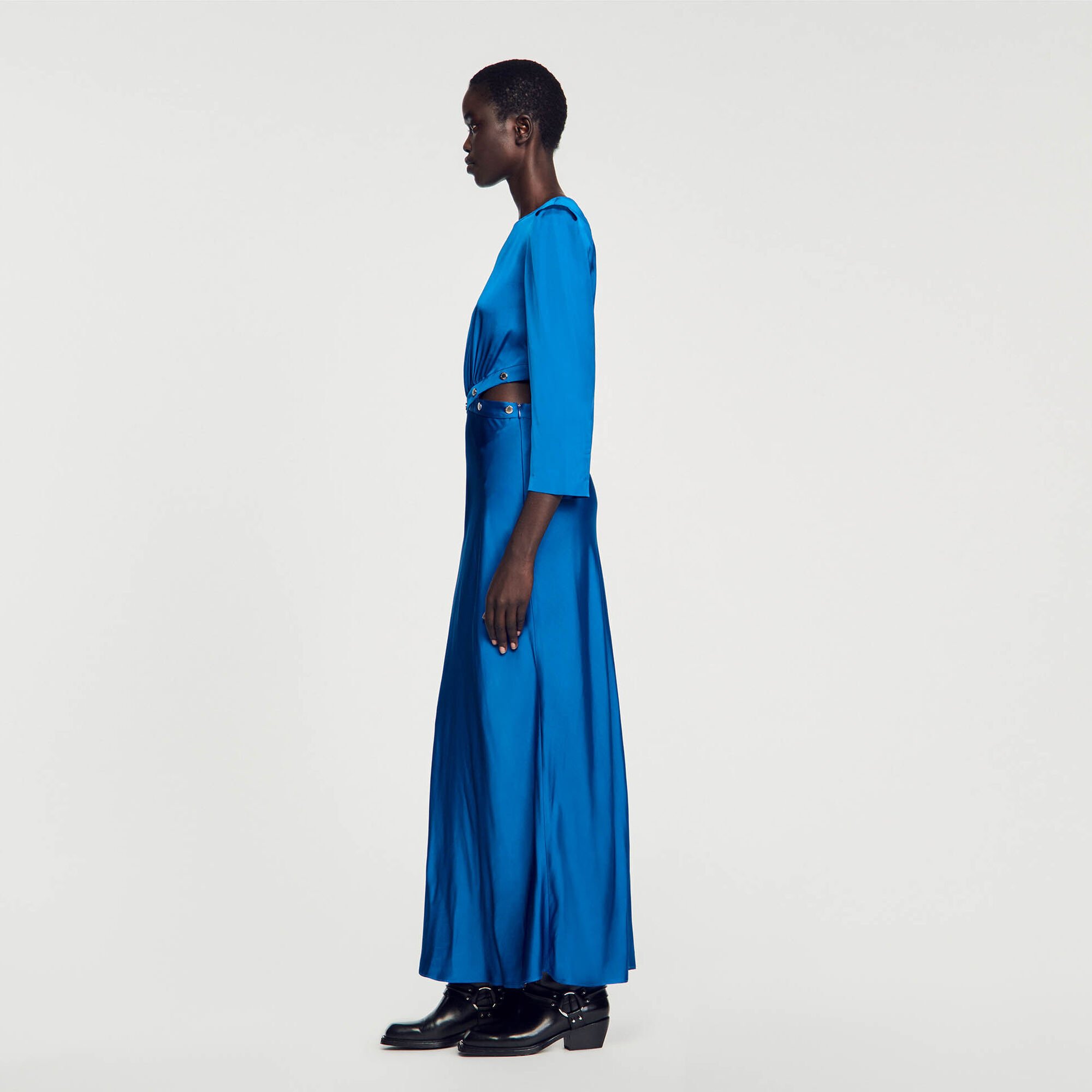 Satin-finish maxi dress