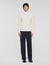 Wool sweater with zipped collar