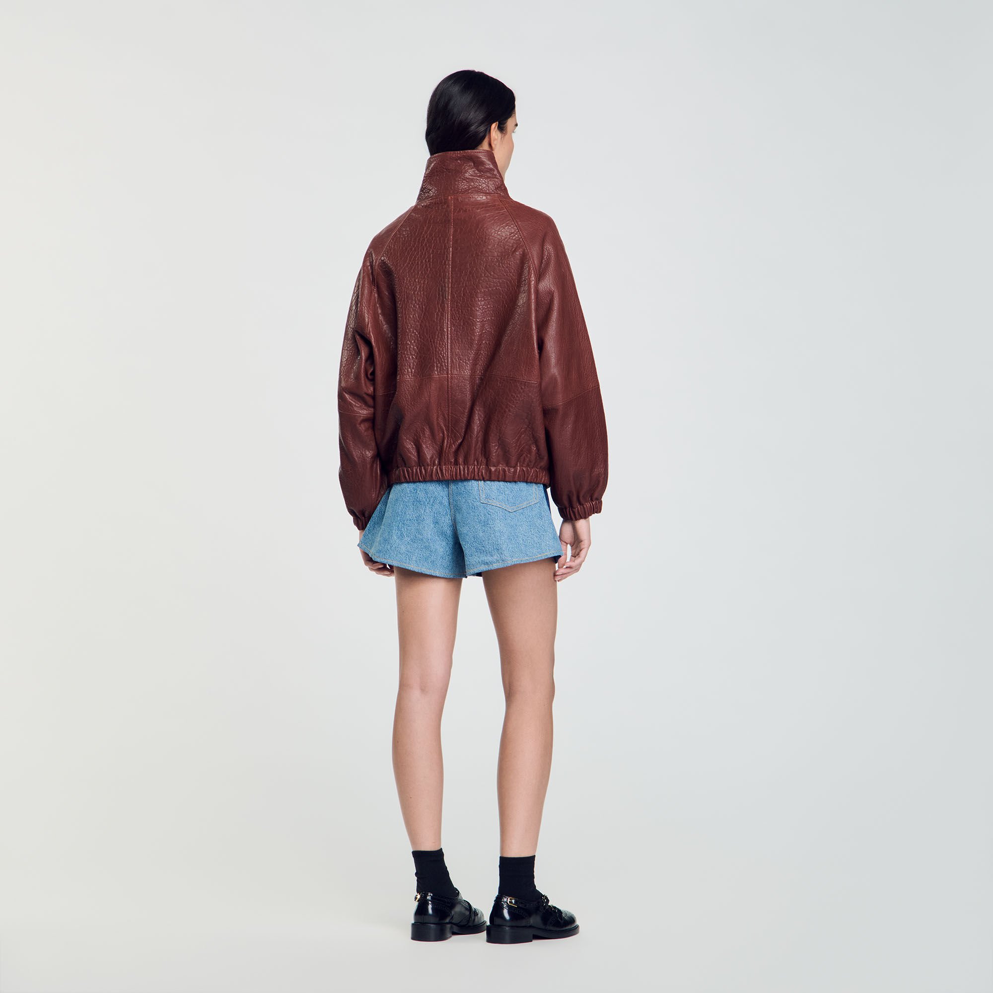 Oversized leather jacket