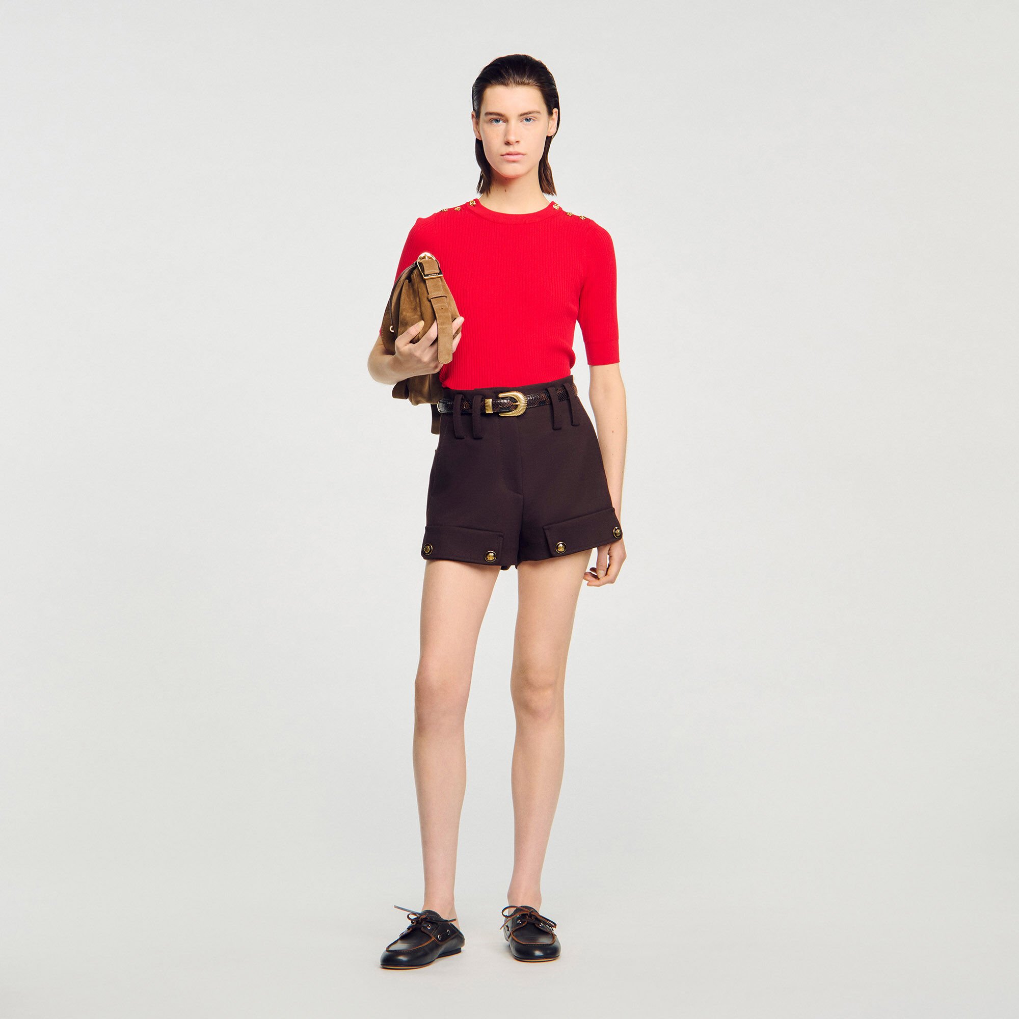 Argyle polo-neck sweater