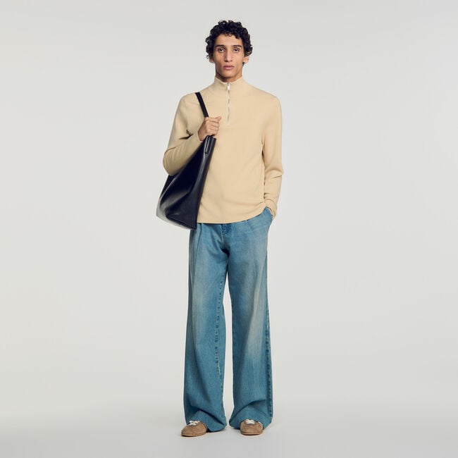 Half Zip Wool Sweater - Men | Sandro