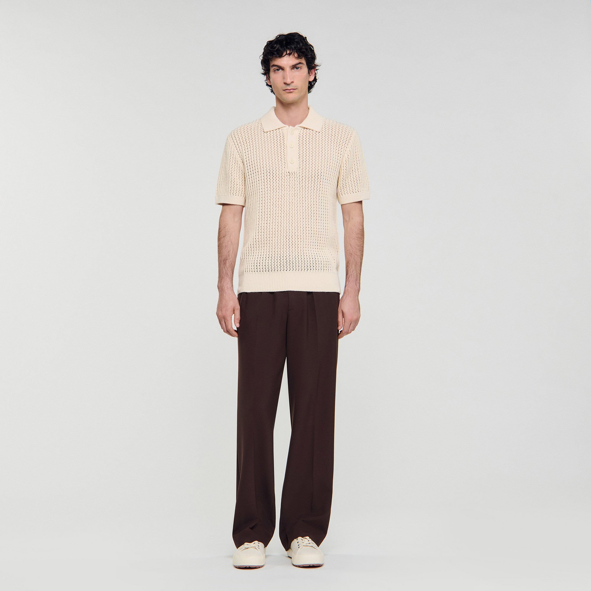 Cotton polo shirt with polo collar