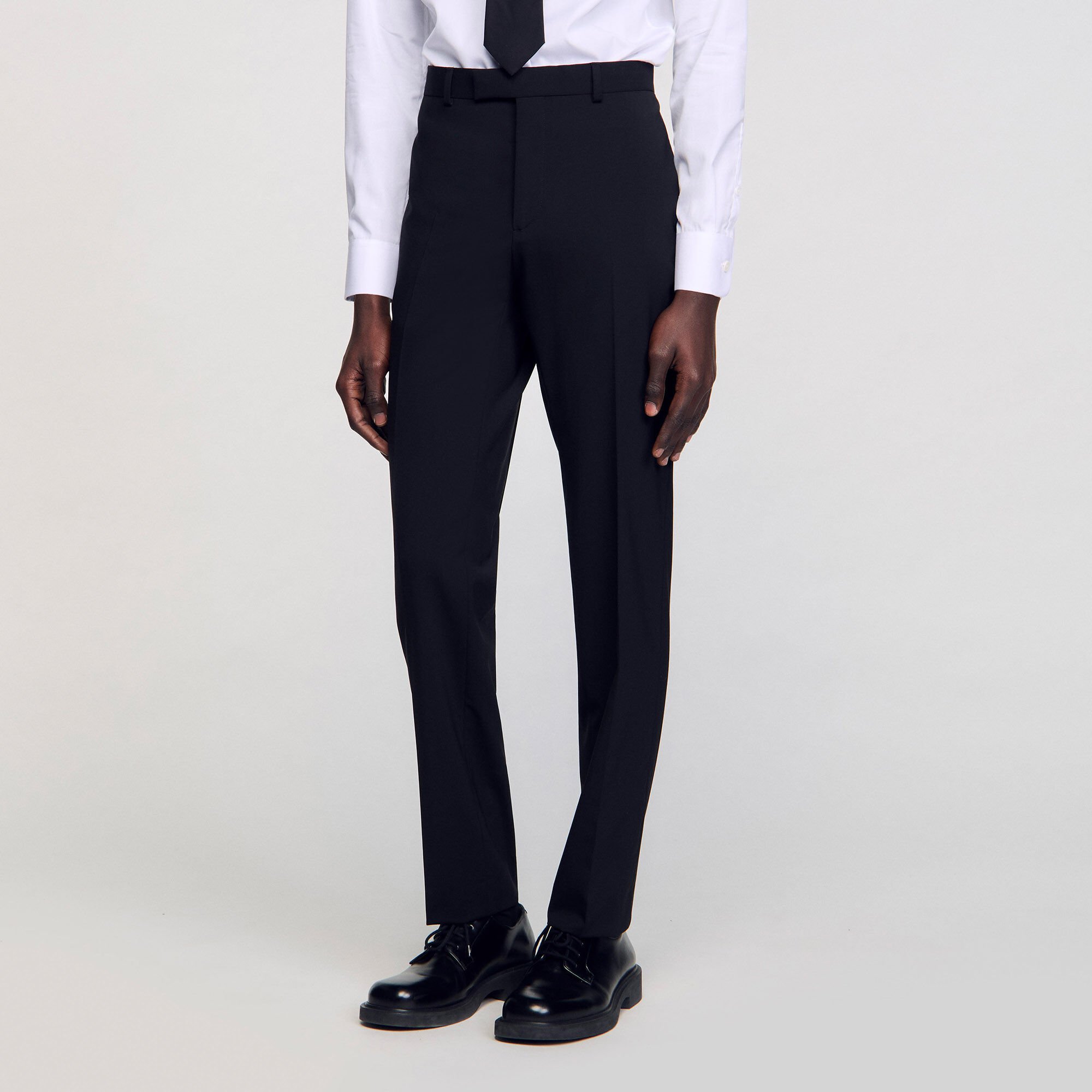 SANDRO パンツ SANDRO logo-embroidered straight-leg Jeans | Blue | FARFETCH