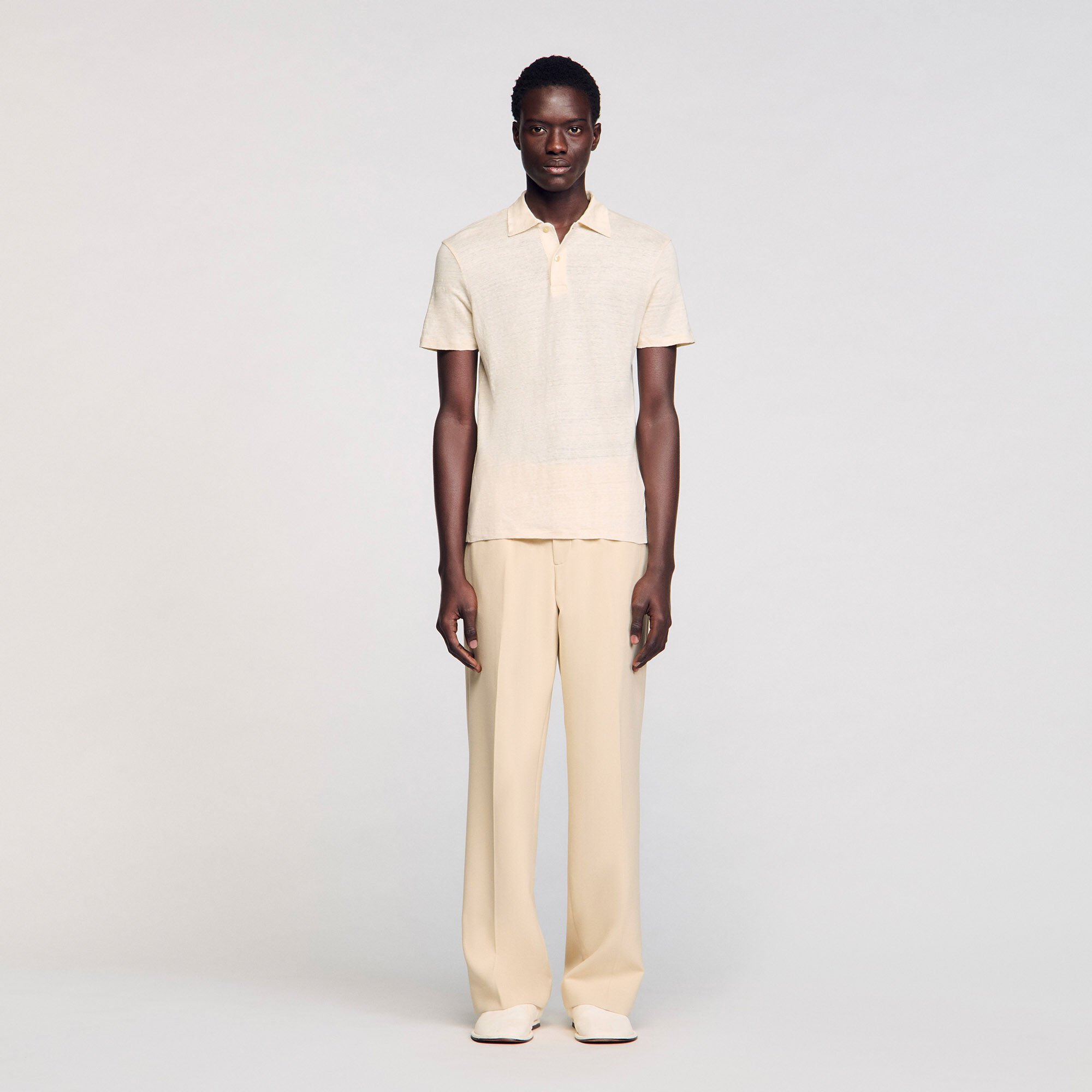 Linen polo shirt