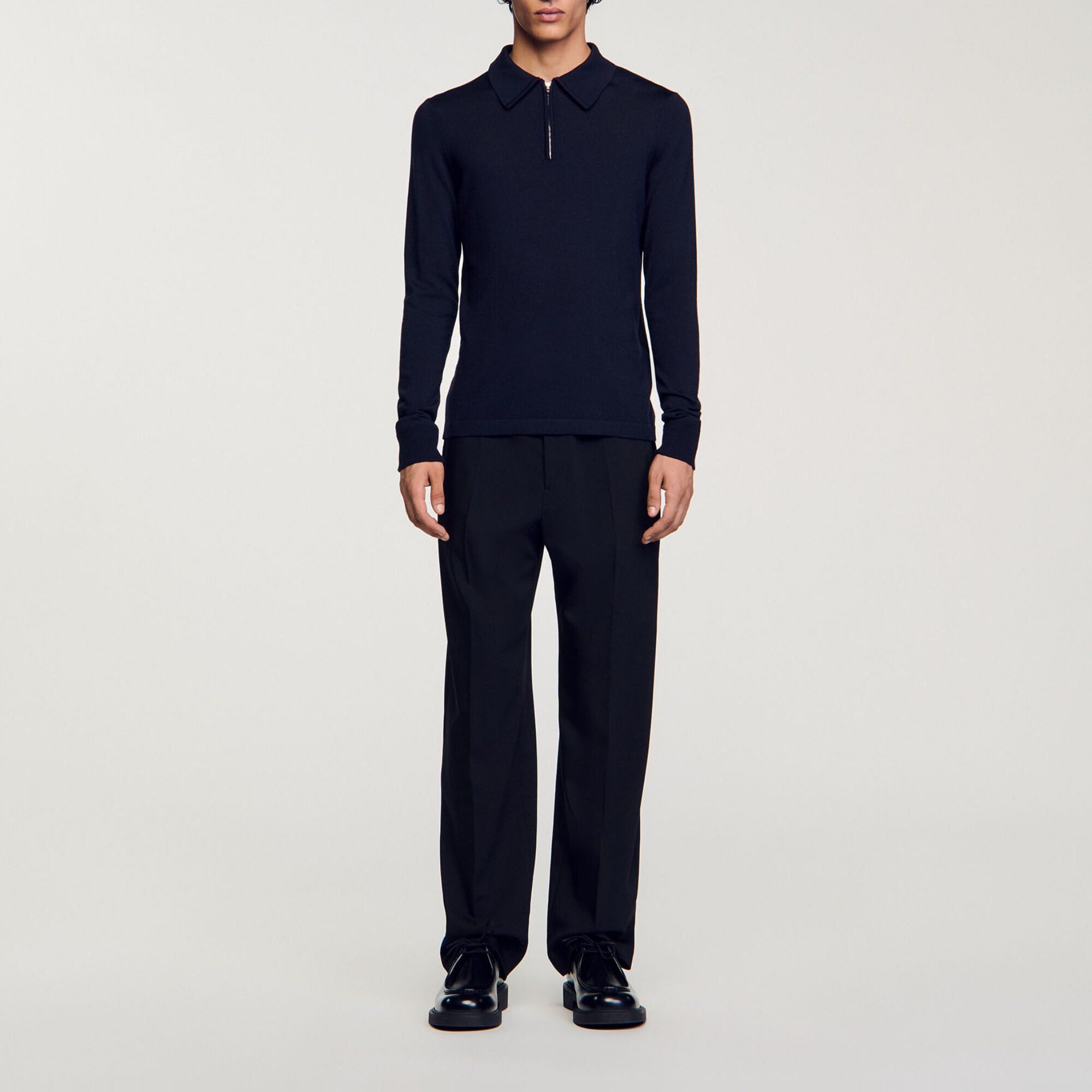 Knitted polo sweater