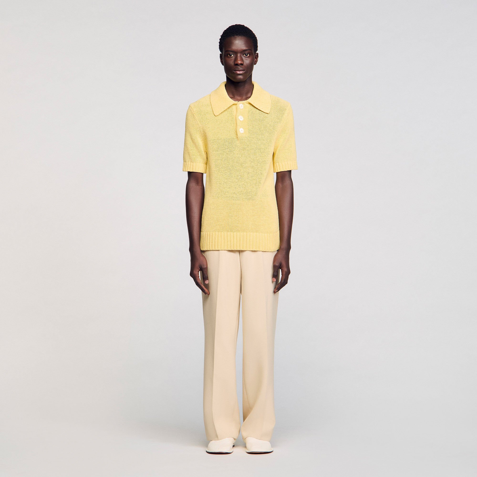 Knit polo shirt