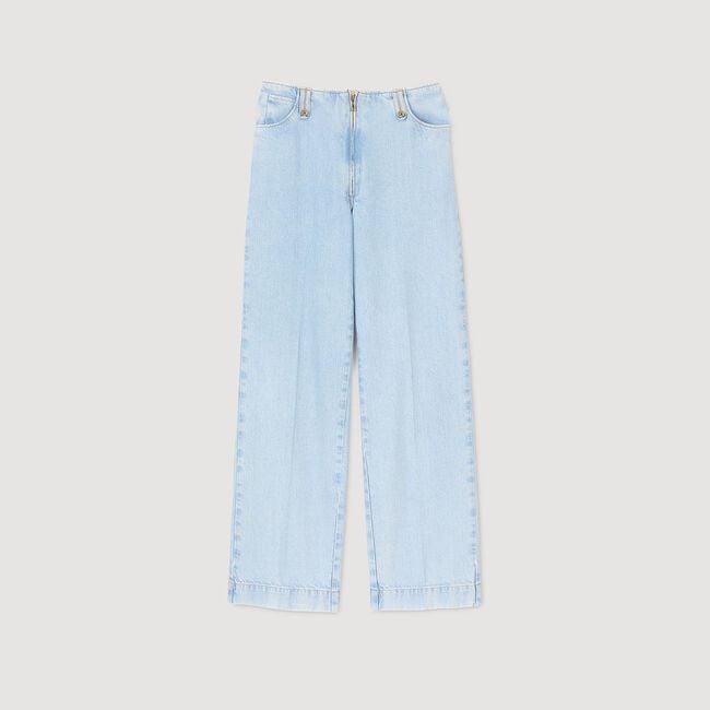 Faded wide-leg jeans