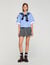Cropped small-check shirt
