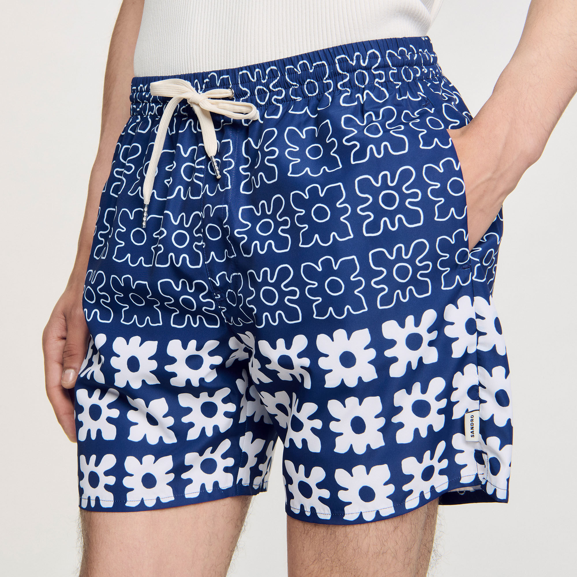 Floral print swim trunks