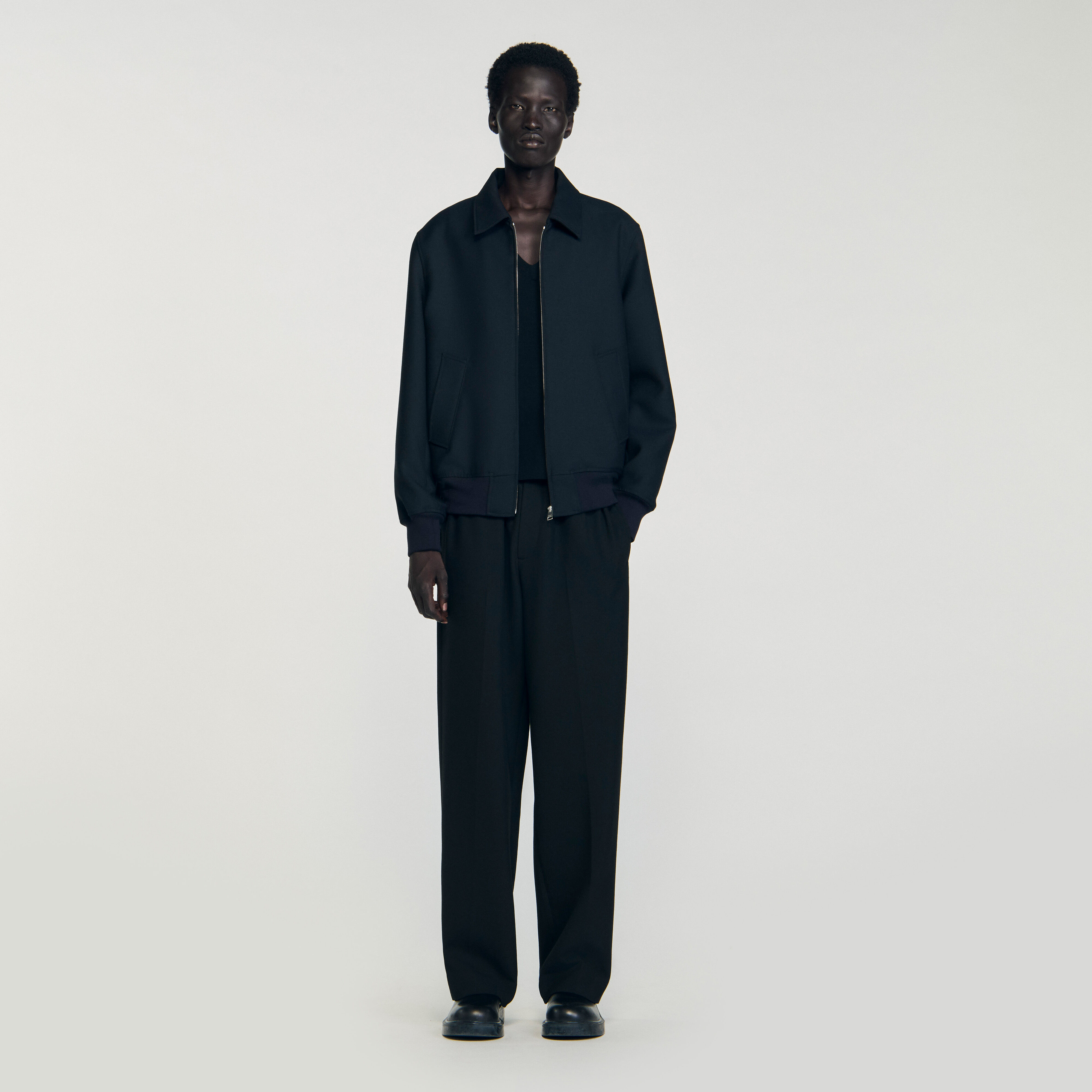 SANDRO ニットジャケット | ブラック | FARFETCH JP