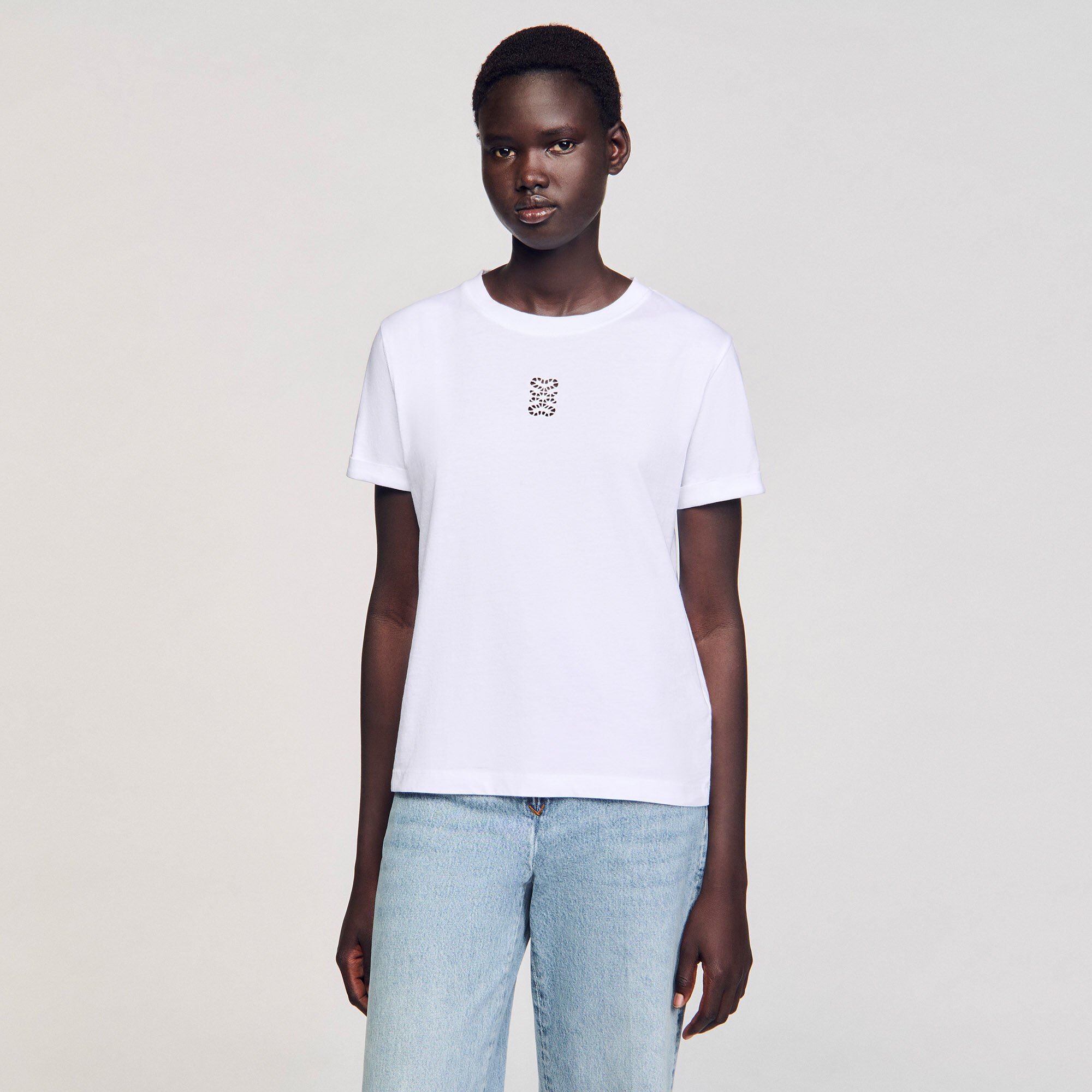 Cotton T-shirt with embroidery