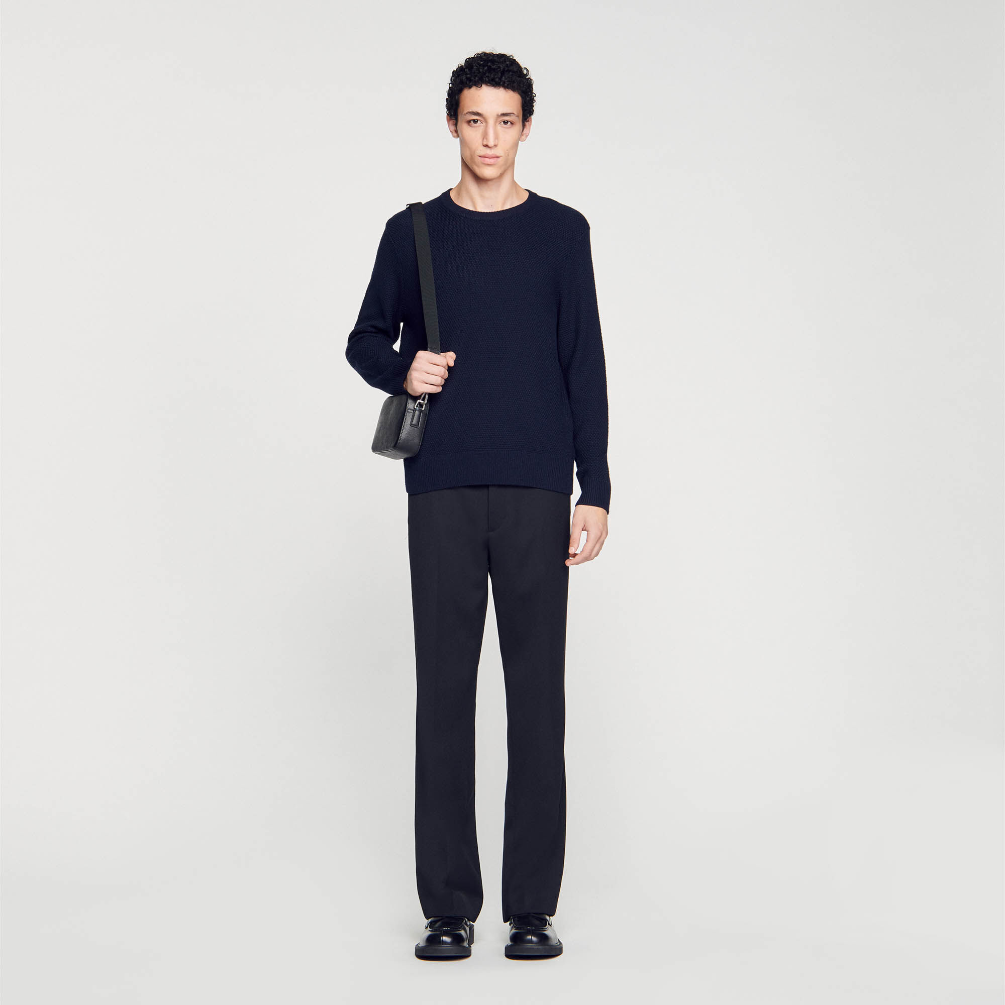 Elasticated straight-leg pants