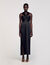 Slit satin-effect maxi dress