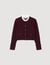 Knit cardigan with ruffled collar