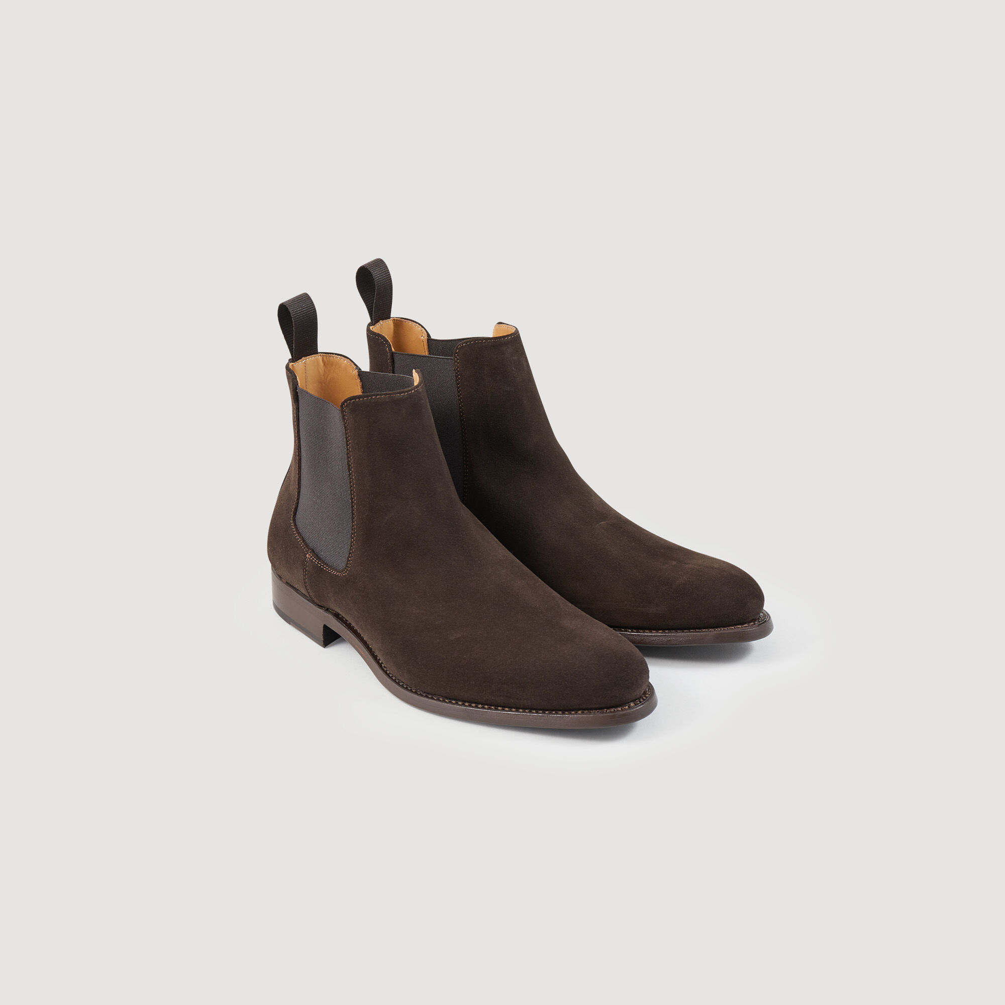 Leather Chelsea ankle boots brown for Men Sandro Paris