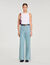 Faded high-rise wide-leg jeans