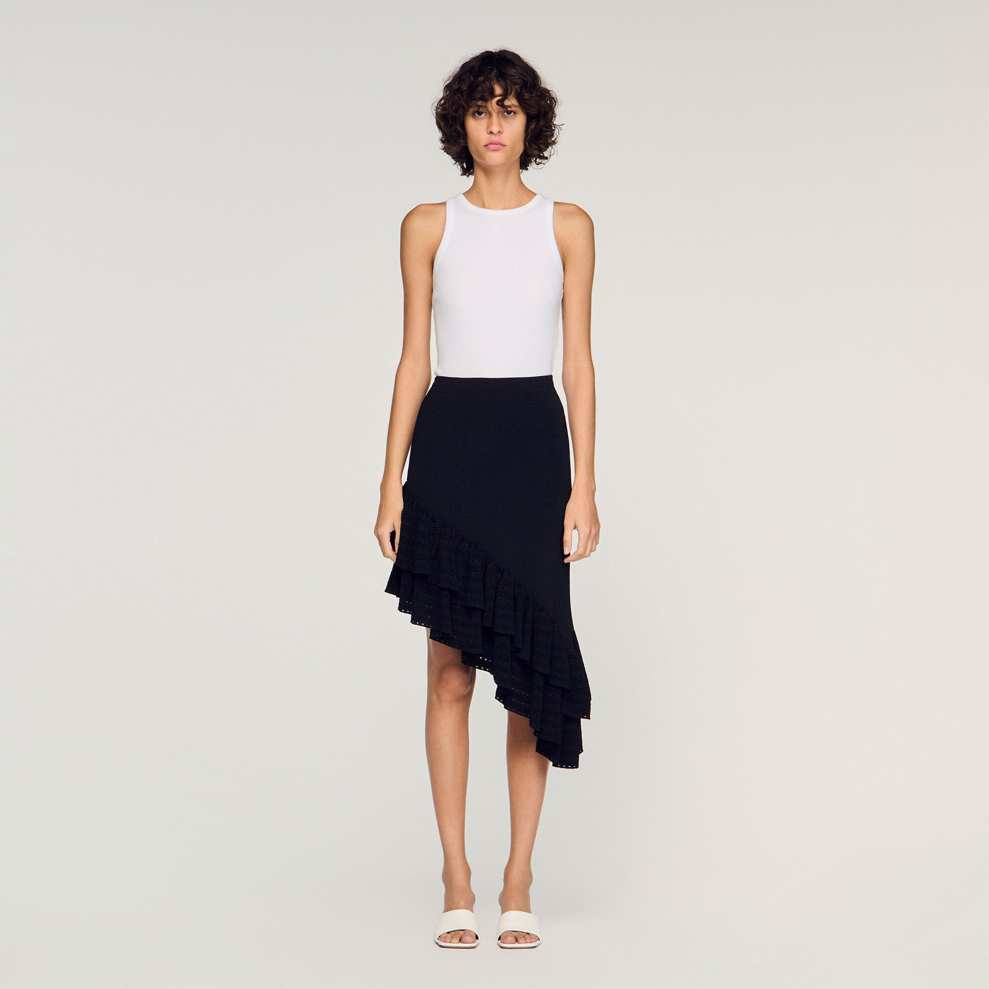 Asymmetrical knit skirt