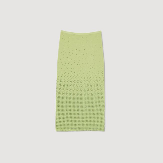 Rhinestone-embellished midi skirt