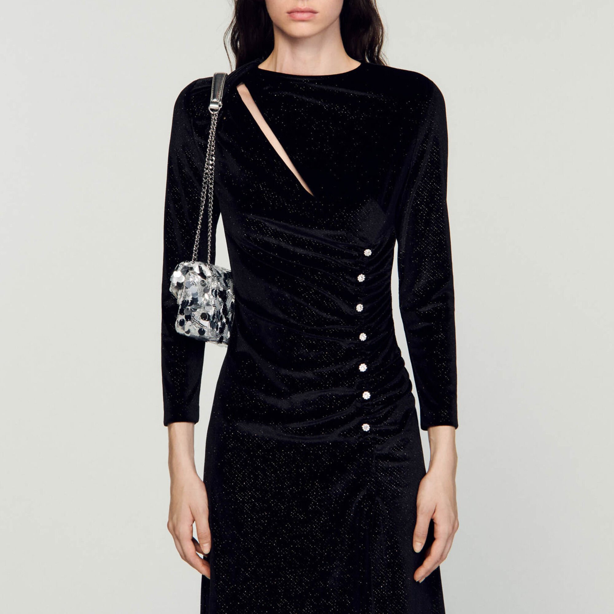 Rhinestone velvet dress