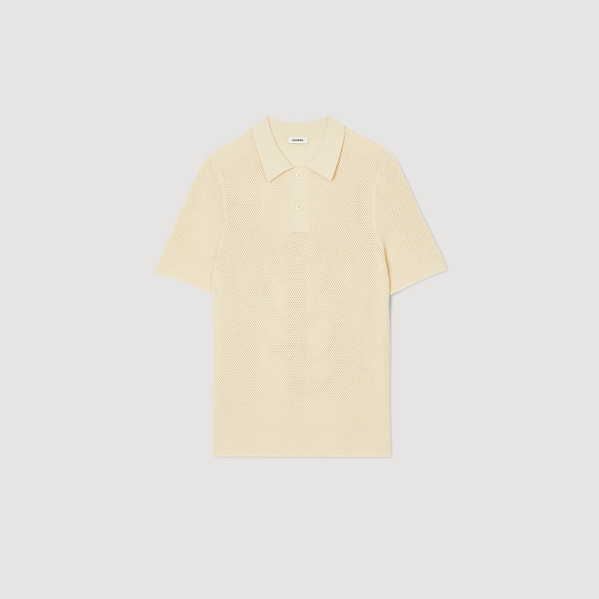 Openwork knit polo shirt