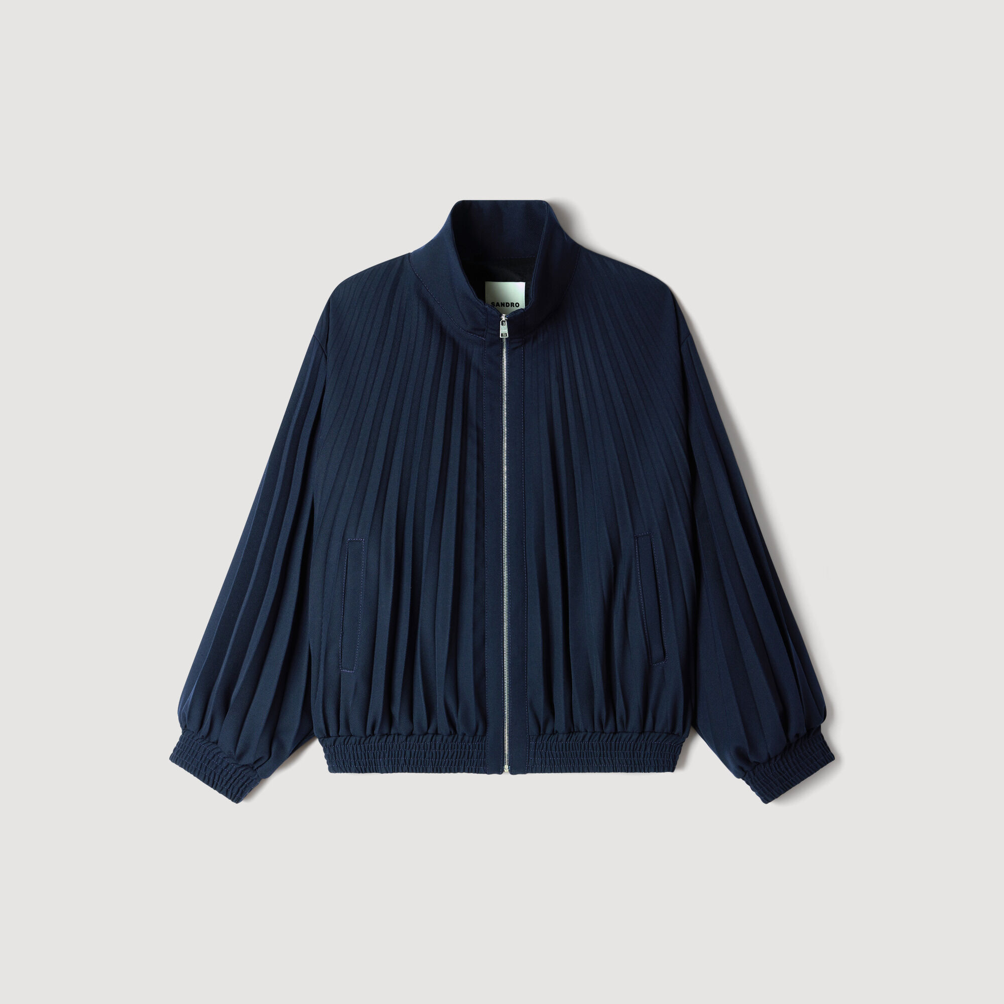 Pleated jacket in Navy Blue for Women | Sandro Paris