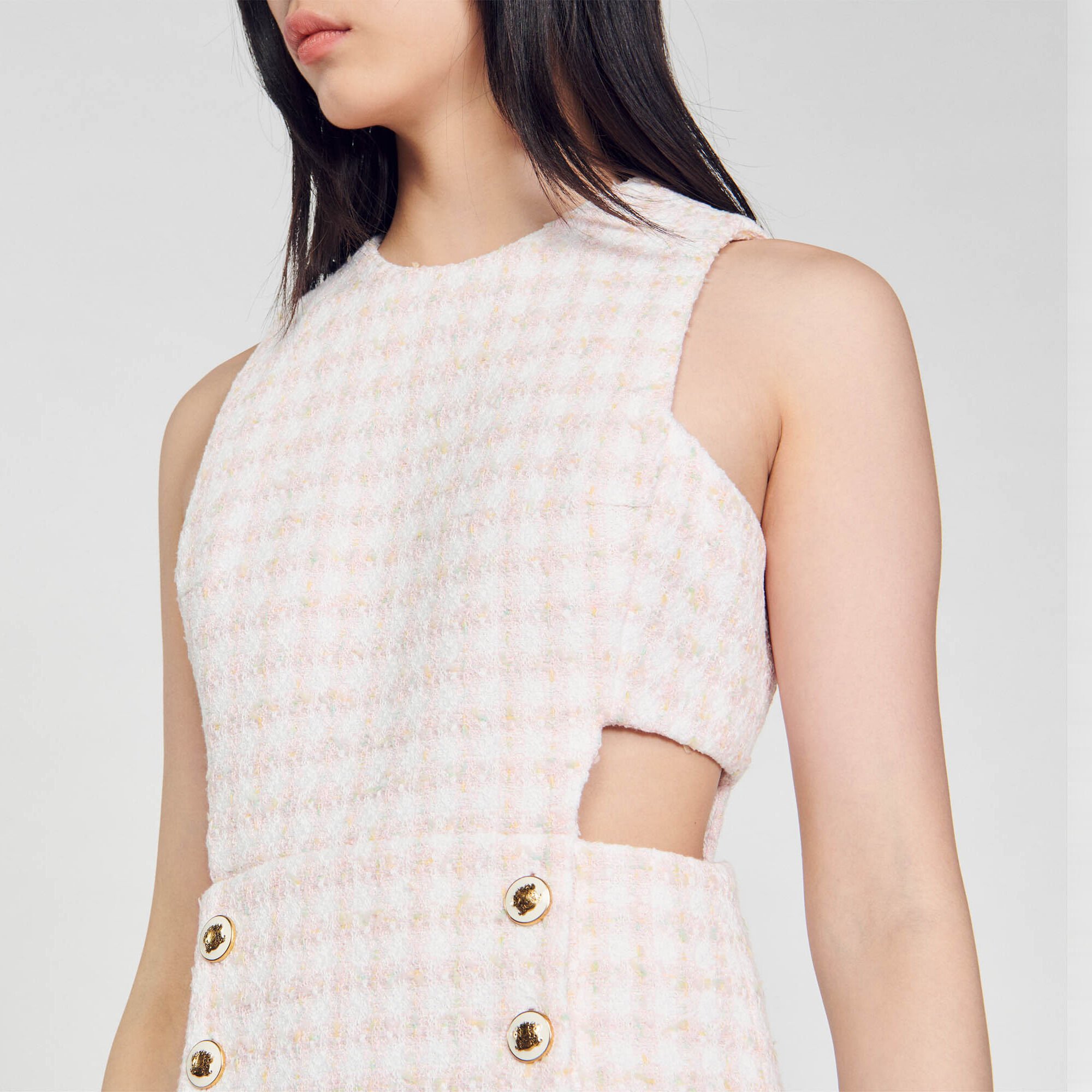 Openwork tweed dress 