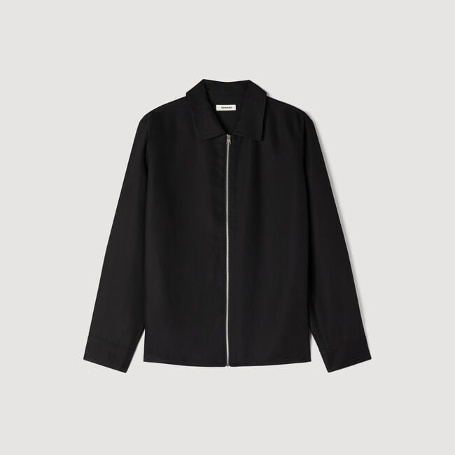 Loose-fit zip-up shirt