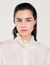 Silk shirt with gathered collar
