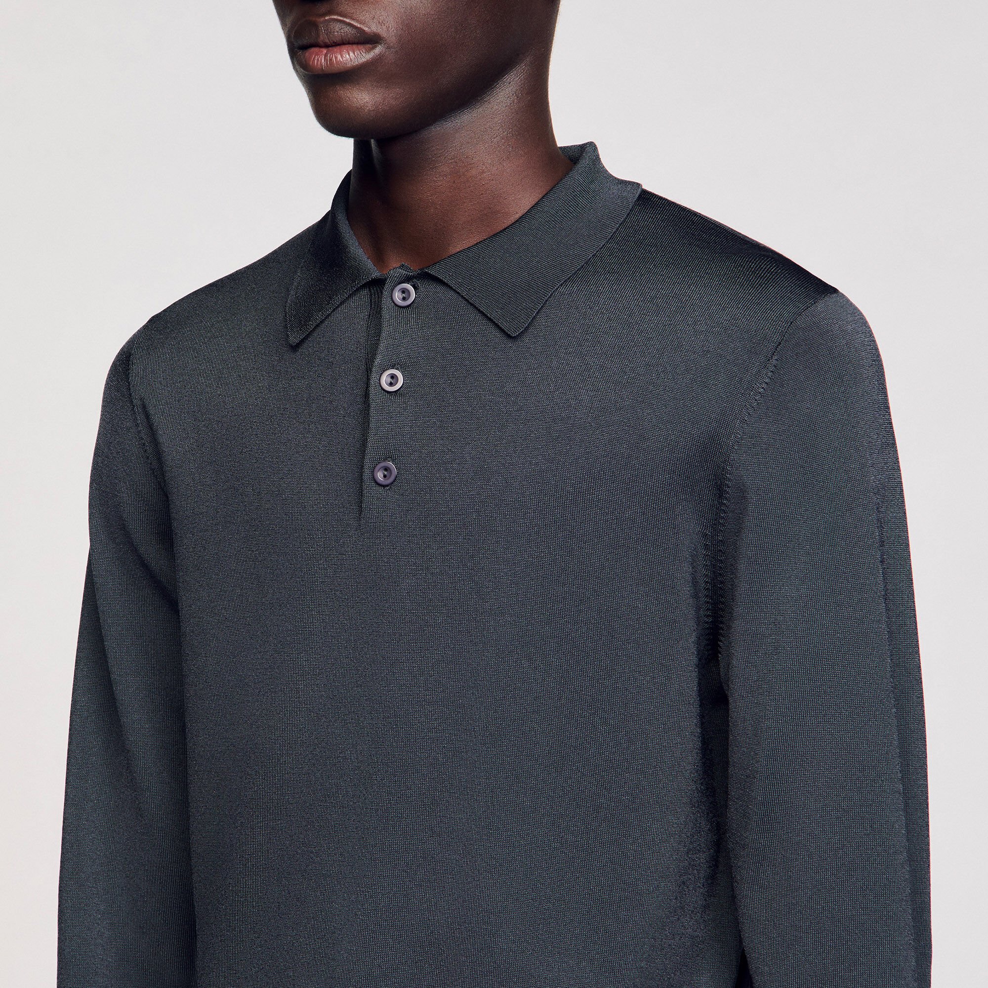 Ribbed polo shirt