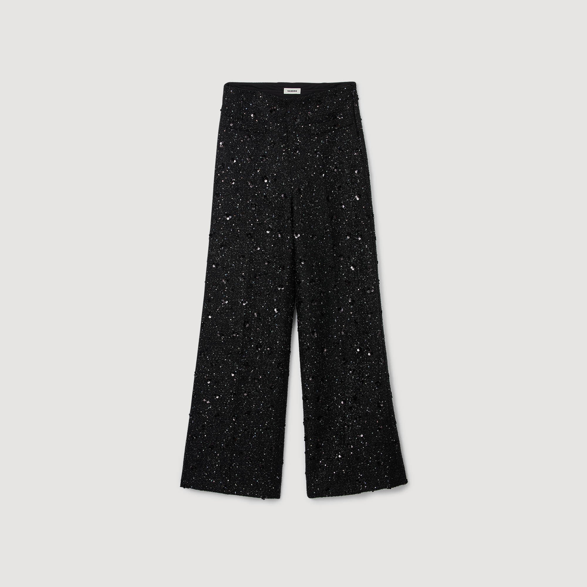 Rhinestone tweed trousers
