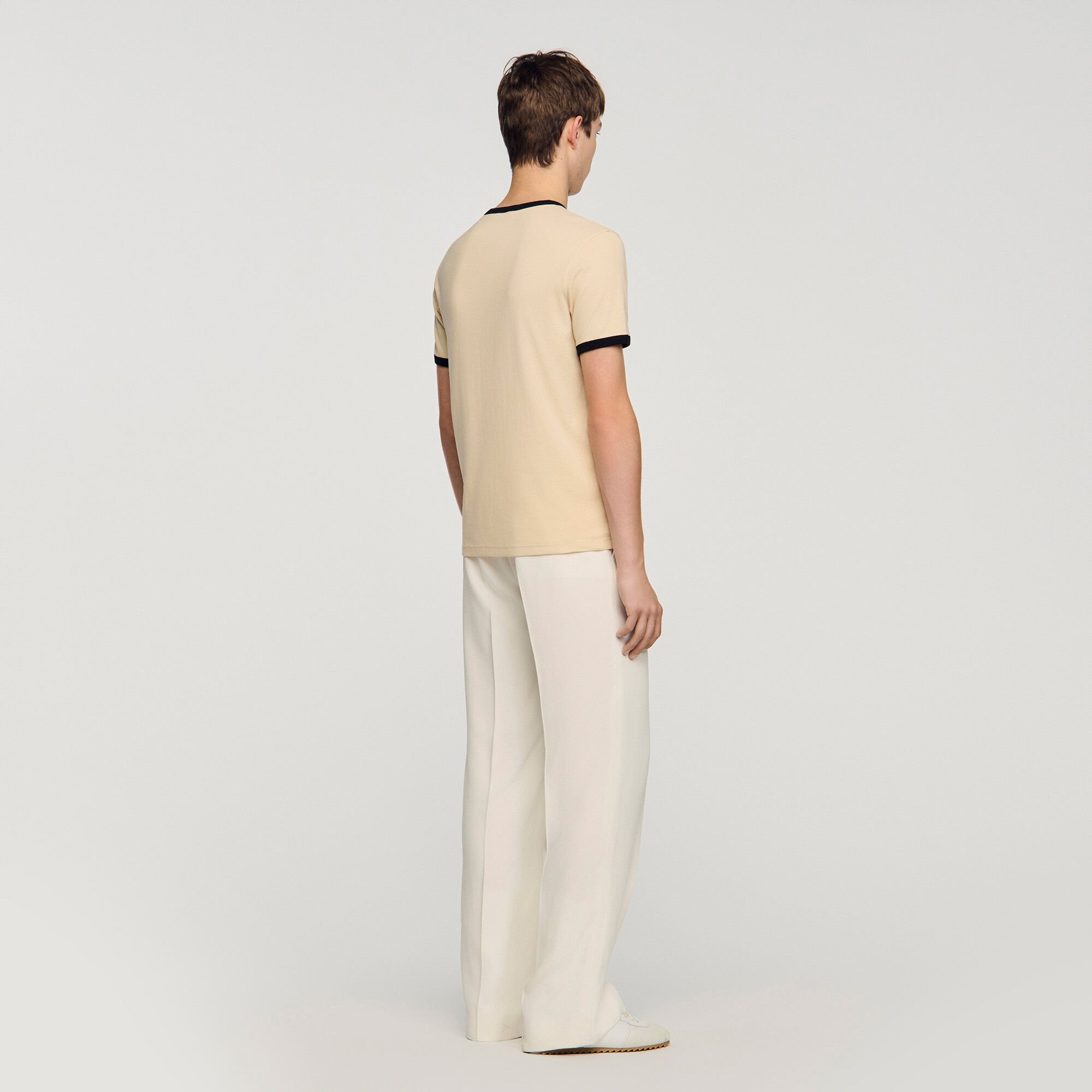 Two-tone patch T-shirt