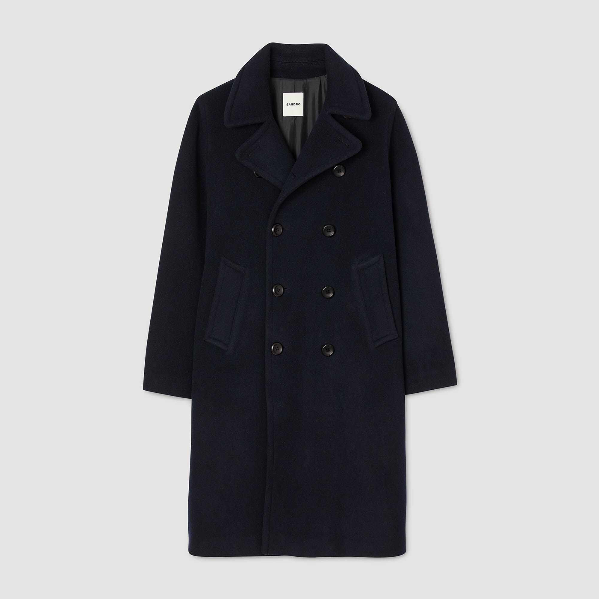 Double-breasted wool coat