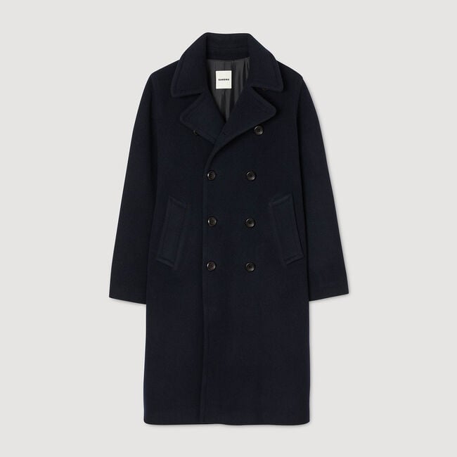 Double-breasted wool coat