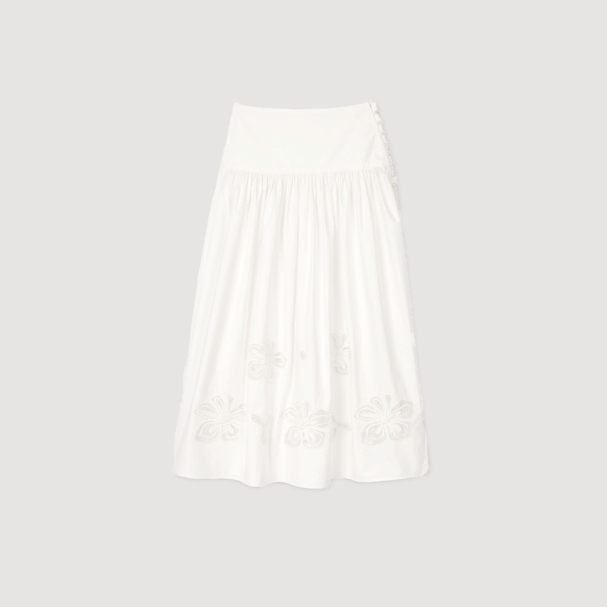 Maxi poplin skirt