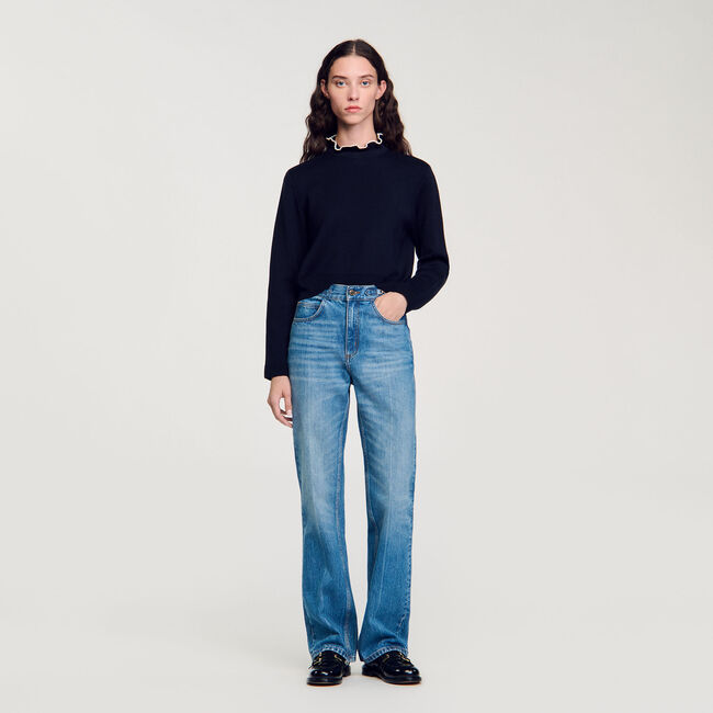 Ruffled-Neck Sweater