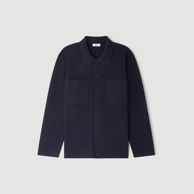 Knitted shirt jacket