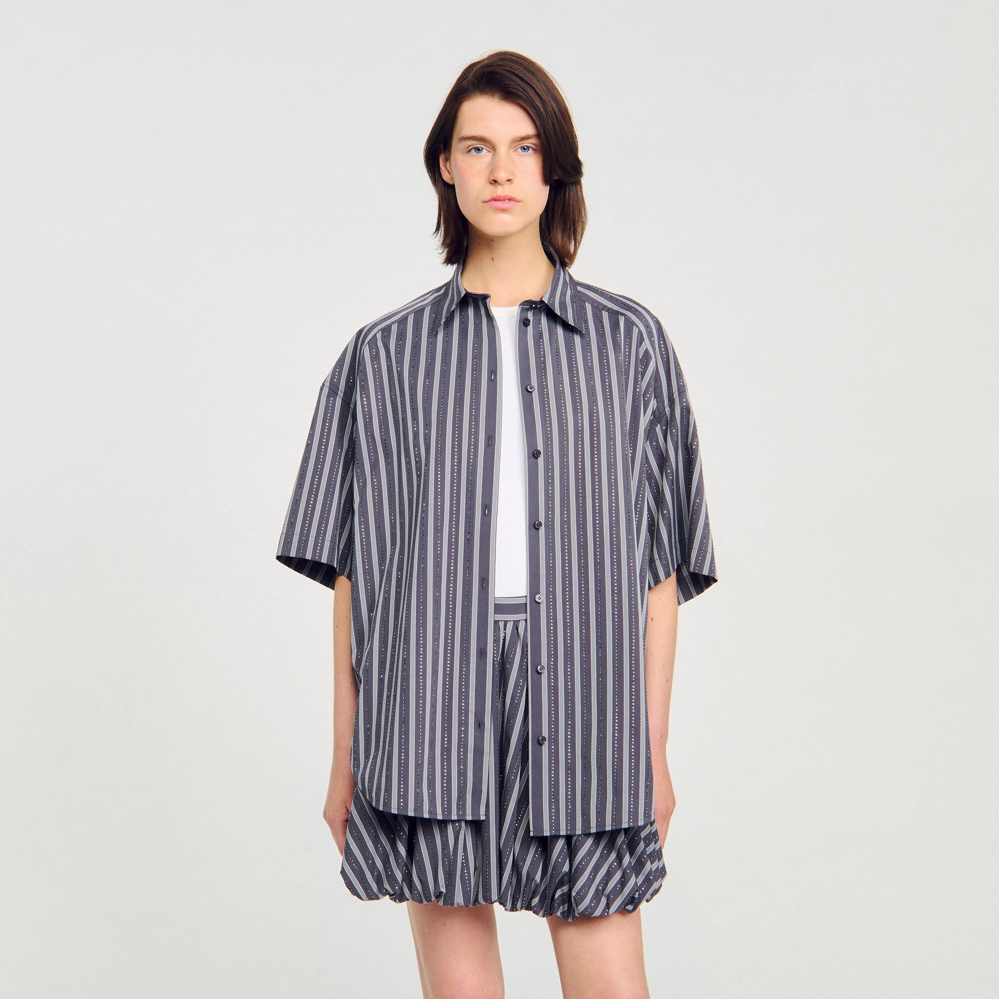 Oversized striped rhinestone