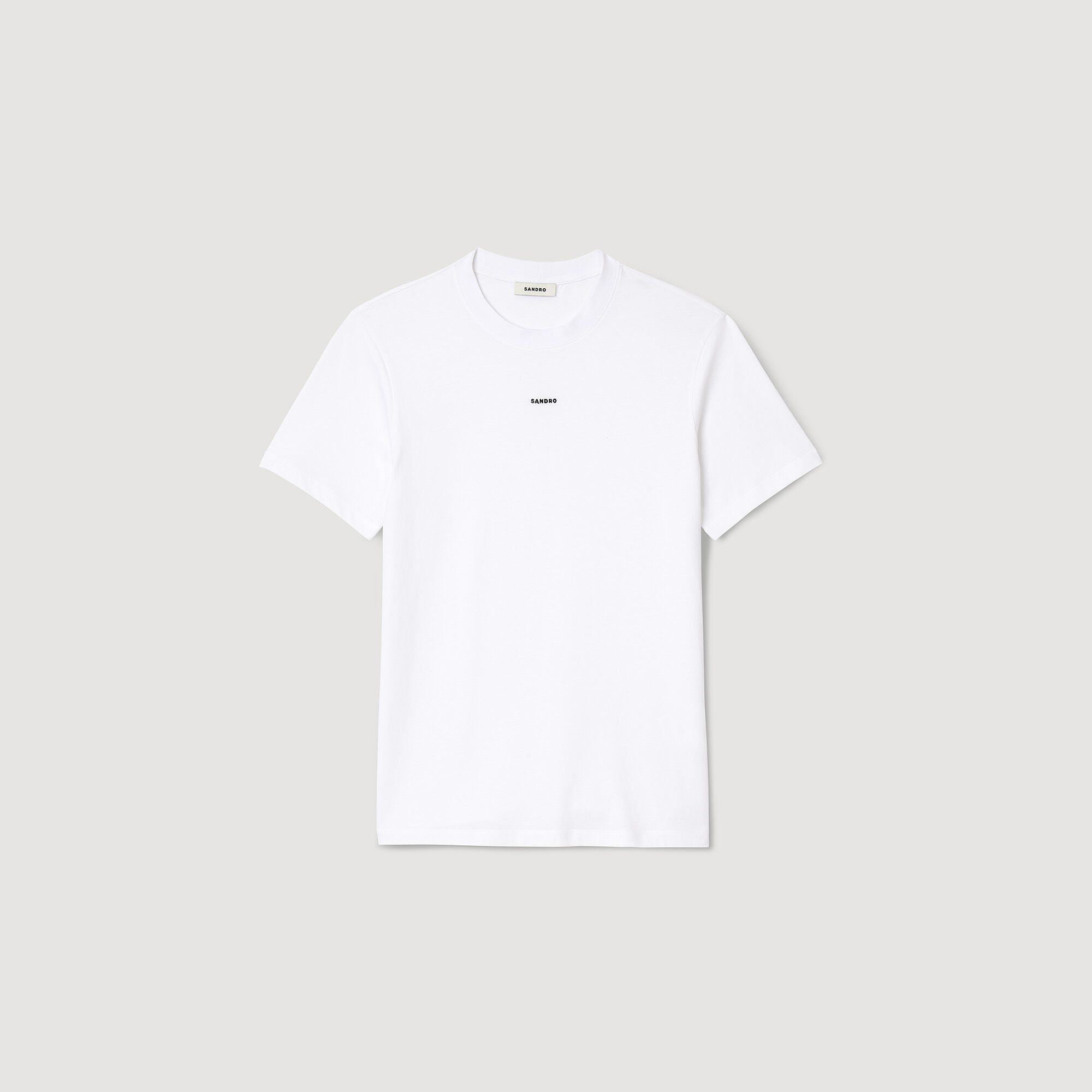 Short-sleeved T-shirt white / beige for Men | Sandro Paris