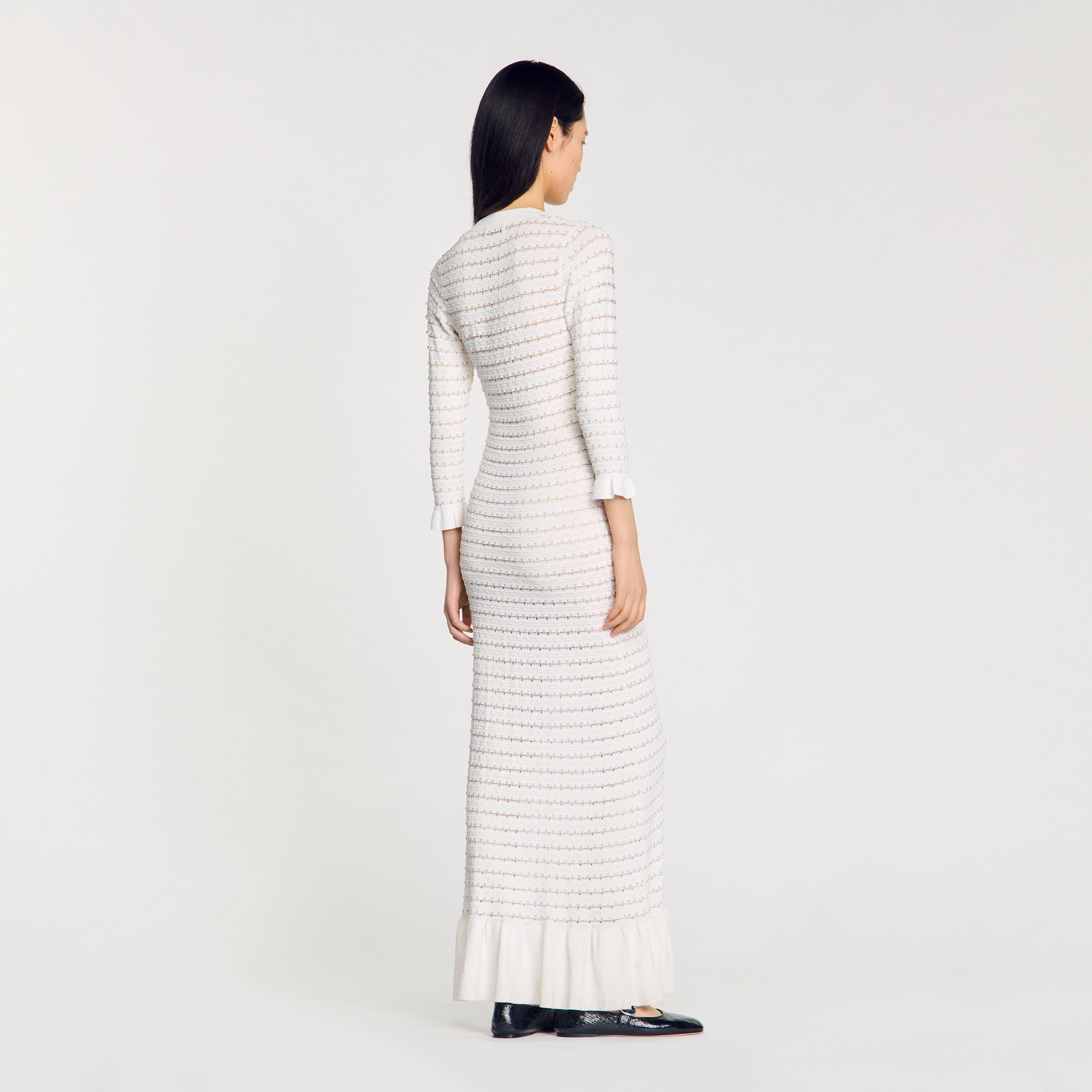 Maxi dress with pearl details