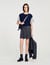 Dual-material knit sweater