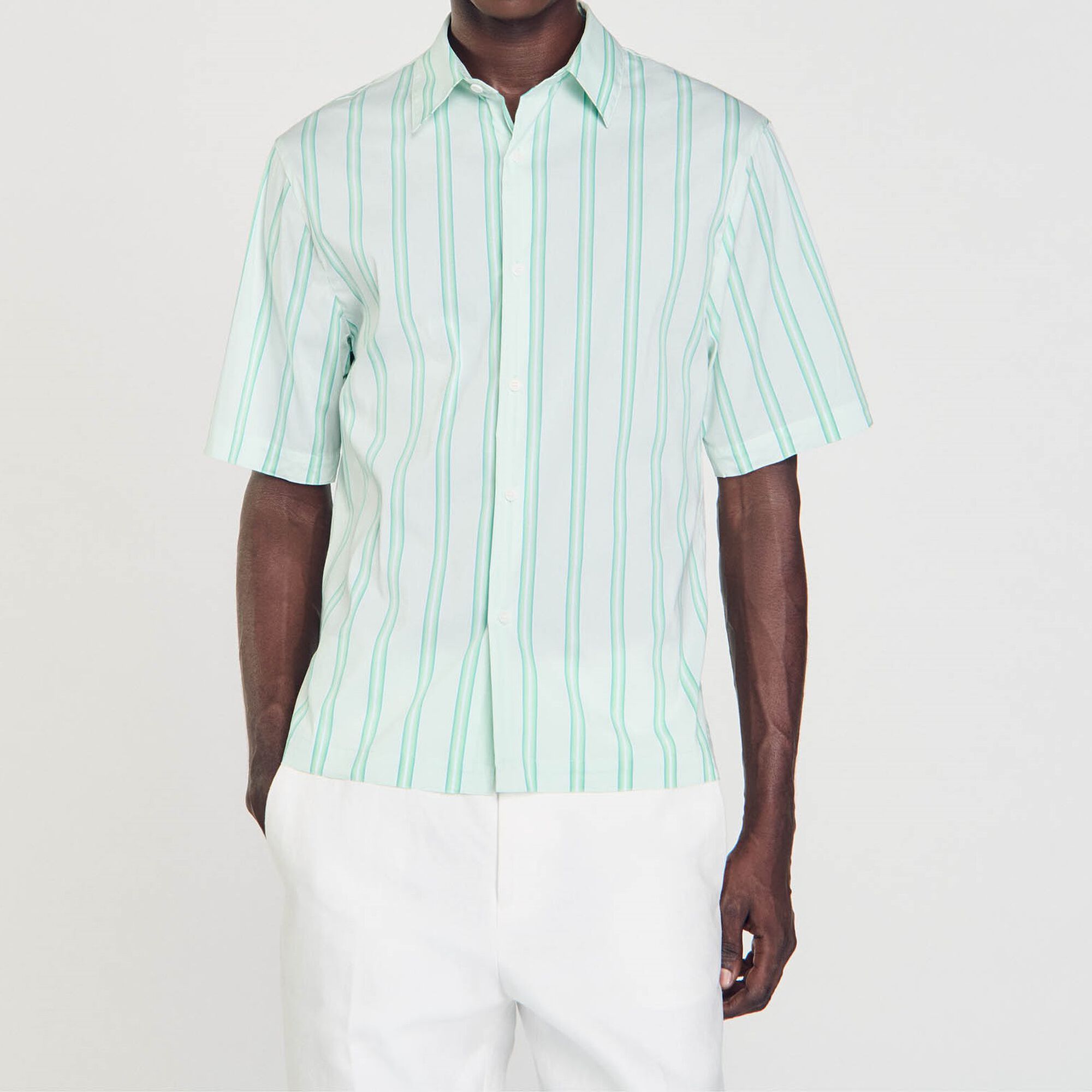 Stripy short-sleeved shirt